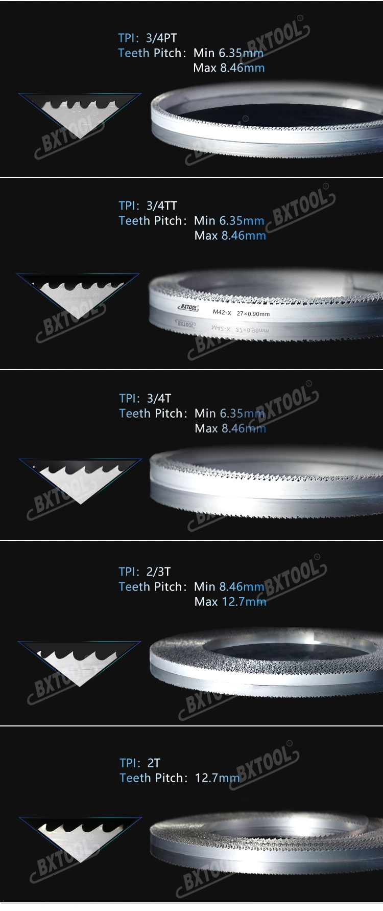 Bxtool M42/X Grade 3505*27*0.9m42 Bimetal Bandsaw Blades for Cutting Metal